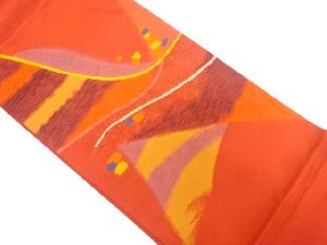 流水に幾何学模様織出し袋帯